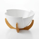 Salad Bowl with Wooden Stand 10 Inch